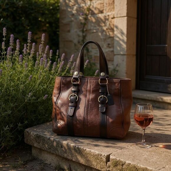 Coach Brown Pebbled Leather Purse - Picture 1 of 12